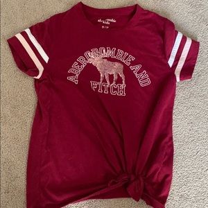 Short sleeve tie front shirt